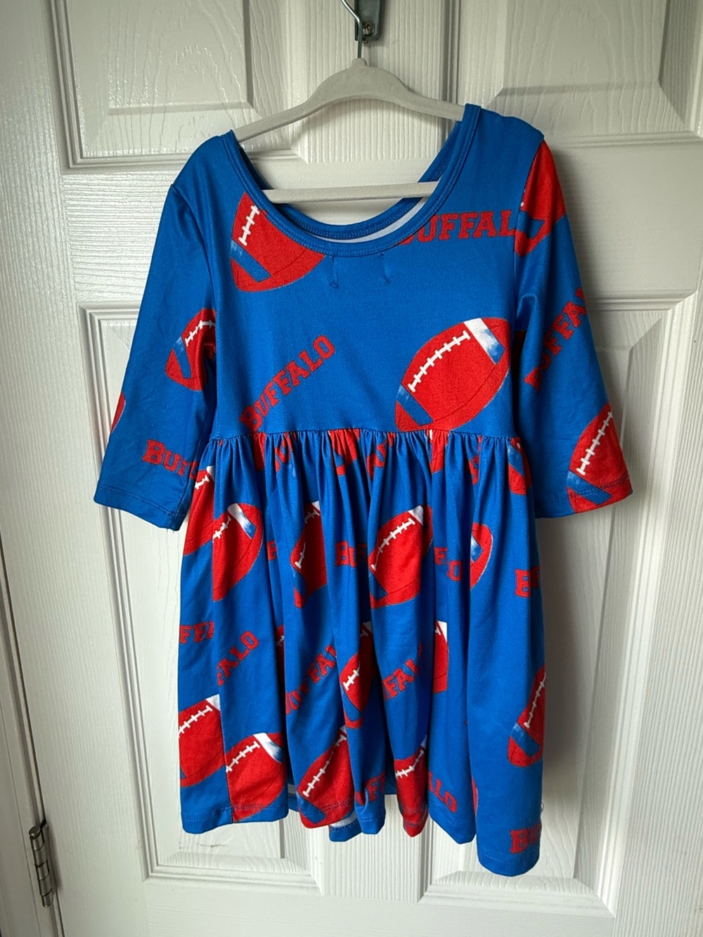 Buffalo Girls Blue & Red Football Print Dress size 4T